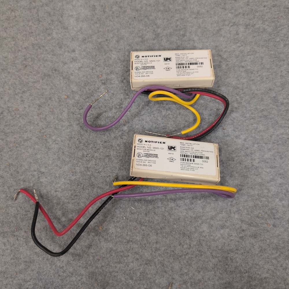 Lot of 2 Notifier MMX-101 Addressable Monitor Module Fire Alarm Signaling Device - Picture 2 of 3